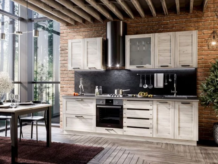 Тумба кухонная 800 с 3 ящиками ЛЮКС (4) Винченца ЛД 234.930.000.019 Тип 2 Белый Дуб Крафт белый_2