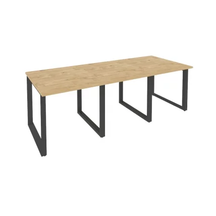 Стол переговорный (3 столешницы) ONIX O.MO-PRG-3.0 Тиквуд Светлый/Антрацит_0