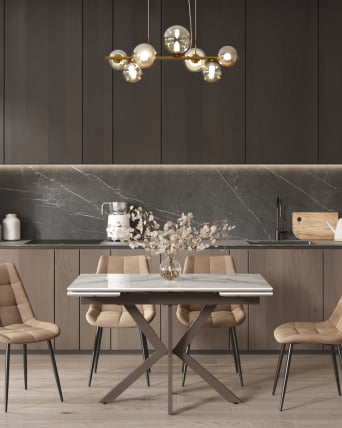 Стол раскладной Marmer 120-180*80*76 см керамика капучино_2