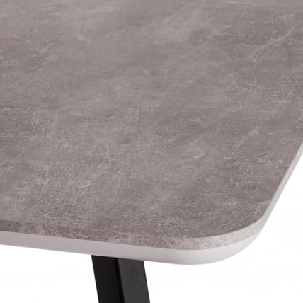 Стол обеденный NELSON МДФ/ЛДСП/металл, 128-170х80х75 см, Бетон/Черный_11