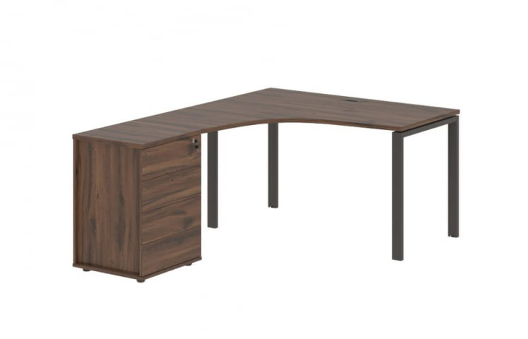 Стол эргономичный с тумбой левый EDIS EUCET 1318 L Дуб Денвер темный Мокко_0