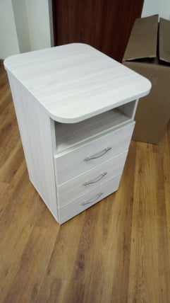 Тумба приставная на 3 ящика с нишей Glassy 3.10.13 Туя_3