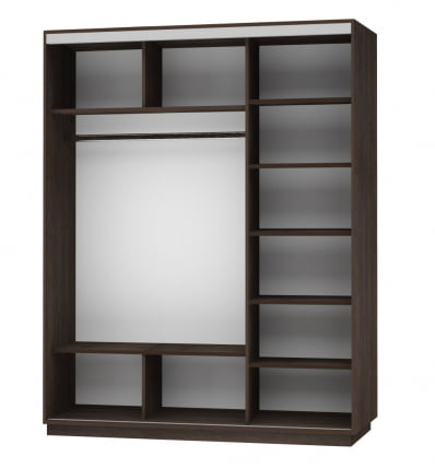 Шкаф-купе трехдверный Экспресс Трио Элемент 1800х2200h Дуб венге_1