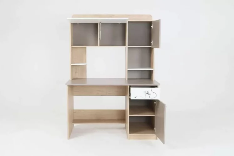 Стол компьютерный Котофей Дуб Ирландский Мокко Белый_2