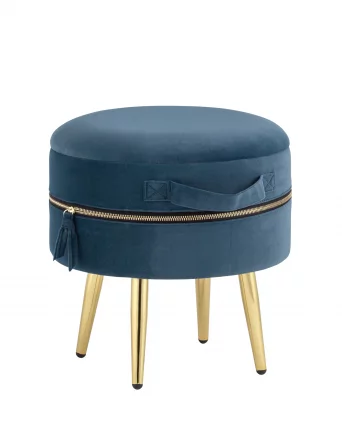 Пуф Тильда с ящиком велюр Сине-зеленый_0