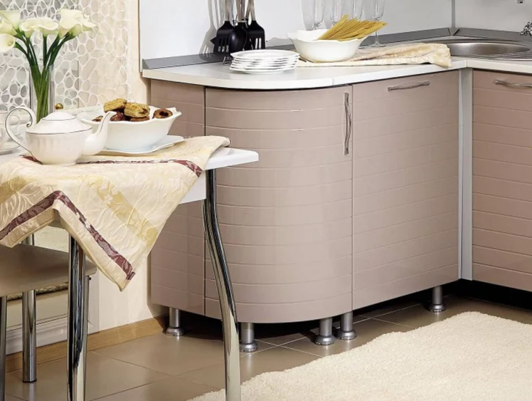 Кухонный гарнитур угловой Анастасия №7 Белый Капучино_7