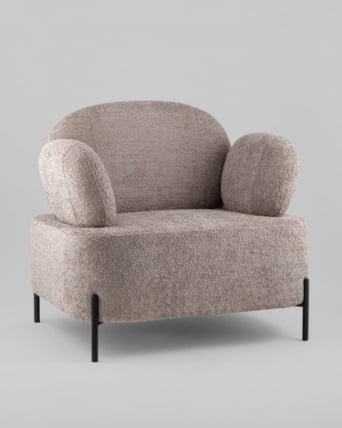 Кресло Кэнди ткань с подлокотниками букле капучино_1