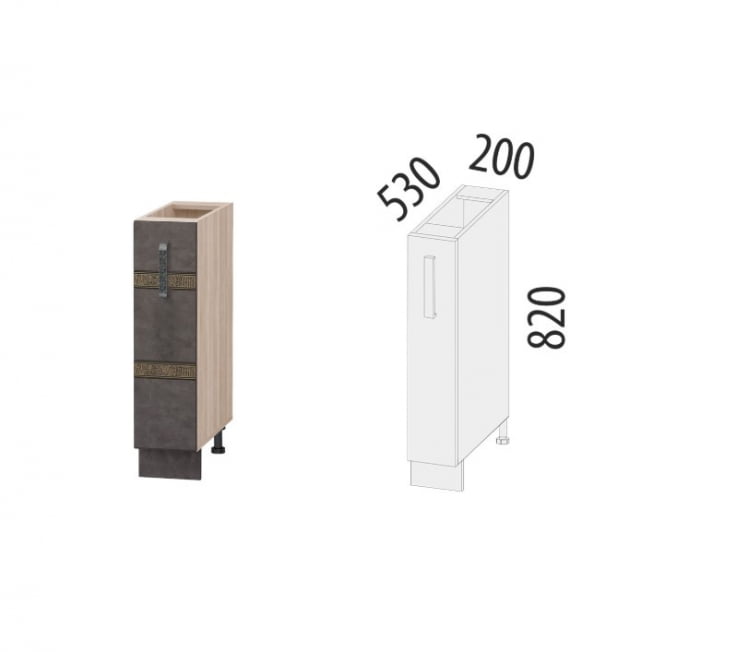 Бутылочница Бруклин 101.71.1 Дуб Кронберг/Лагода/Антрацит_1