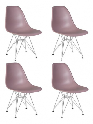 Стул обеденный ДОБРИН ДСР (ножки хром, цвет сиреневый (П-04)) 4 шт / DOBRIN DSR (P-04))_0