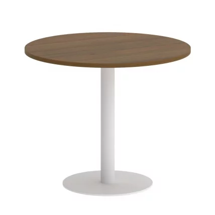 Стол журнальный круглый HOME OFFICE VR.SP-5-90.1 Орех Гварнери/Белый металл_0