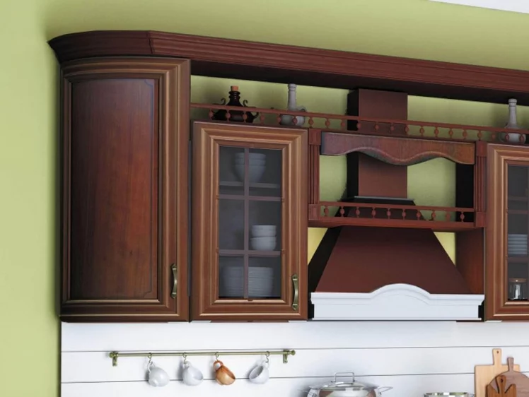 Шкаф кухонный 400 со стеклом Кантри ЛД 235.225.000 Ноче Таволато_2