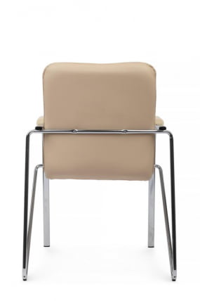 Стул Самба с пластиковыми подлокотниками SMB-03H Хром гальв. Бежевый_3