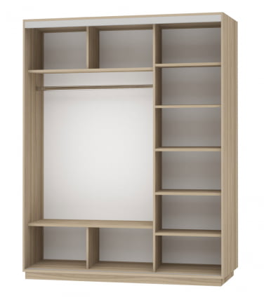 Шкаф-купе трехдверный Экспресс Трио Элемент 1800х2400h Ясень шимо светлый_1