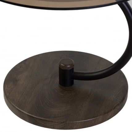 Стол журнальный Дуэт 13Н Черный, дуб маррон / стекло тонированное_2