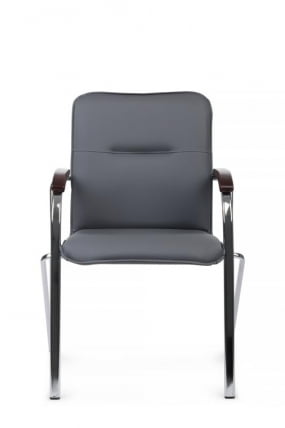 Стул Самба с деревянными подлокотниками СМБ-02Х Хром гальв. Серый / SMB-02H_7