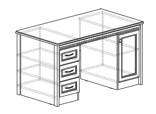 Стол письменный Лючия 193 Дуб Оксфорд серый_1