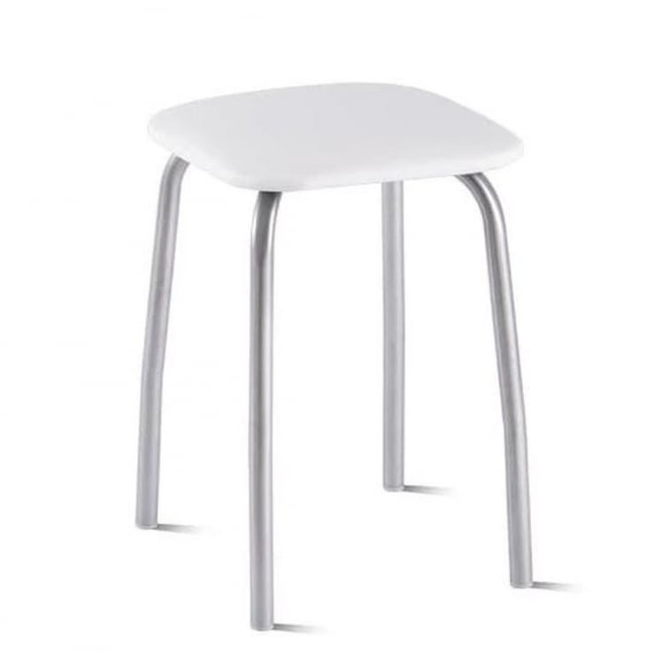 Табурет кухонный 320х320 мм Белый/Алюминий_0