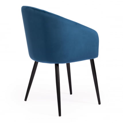 Кресло LA FONTAIN (mod. 004) вельвет/металл, 60 х 57 х 84 см , синий (HLR 63)/черный_2
