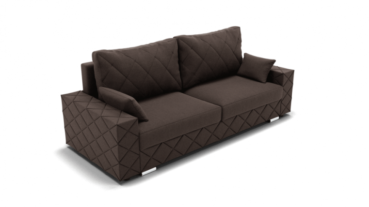 Диван Мартин-1 (ЗР) Цвет фасада: Коричневый; Тип: Прямой; Материал фасада: Металл/Велюр_0