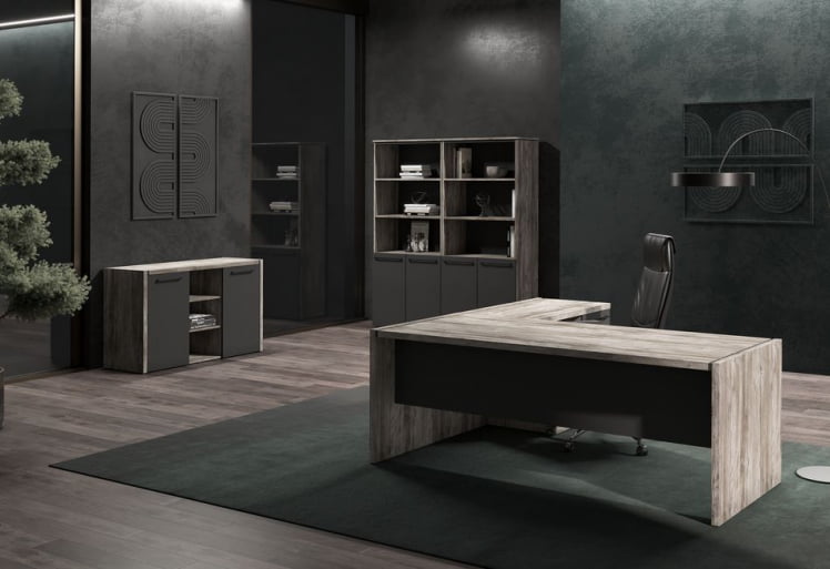 Стол руководителя MORRIS TREND MST 189 Сосна Нордик Антрацит_2