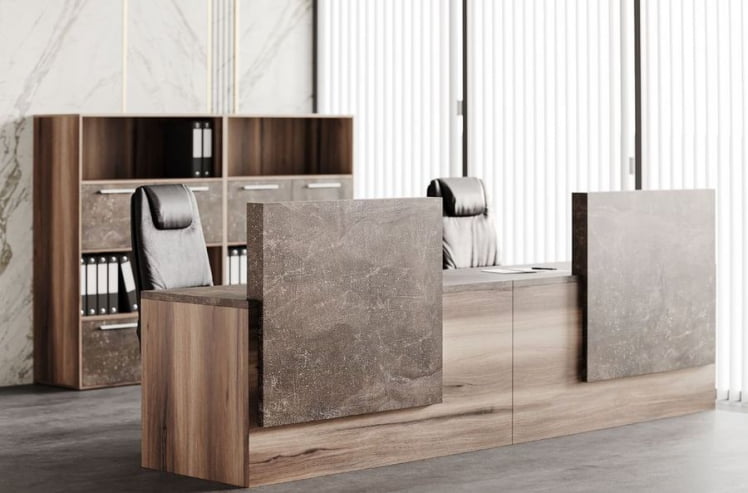 Стойка ресепшн правая B-TONE BTN36190142 Вяз Бетон темный_1