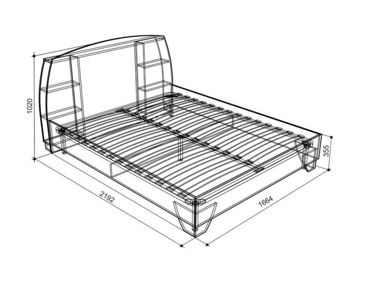 Кровать Виктория-2 1.6 С матрасом Дуб Млечный_2