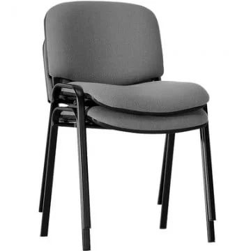 Стул для посетителей EChair Rio ИЗО чёрный ткань серая С-38 ТК-3 18541_0