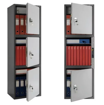 Шкаф бухгалтерский SL-150/3T Графит (RAL 7024) дверь - светло серая (RAL 7038)_0