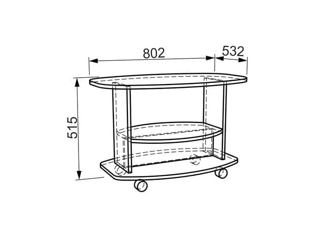 Стол журнальный Лидер модуль 01 Дуб сонома_1