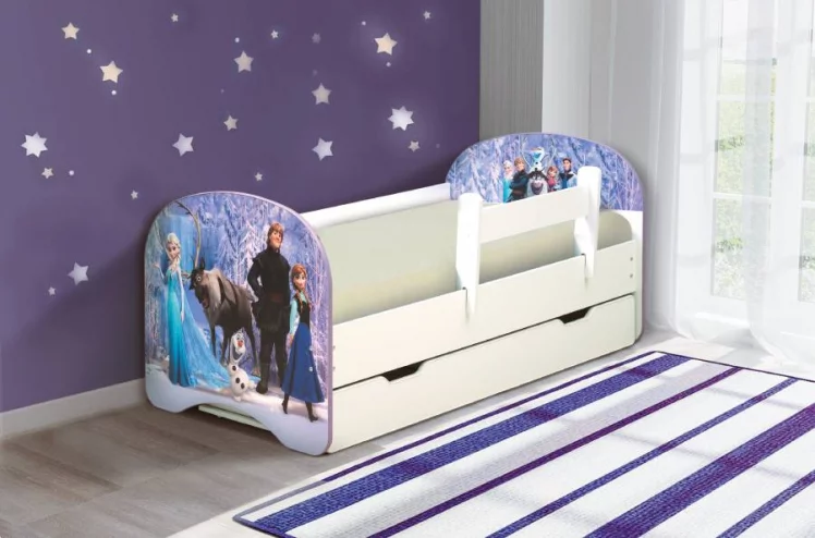 Кровать детская с фотопечатью с 1 ящиком 800*1600 Холодное сердце_1