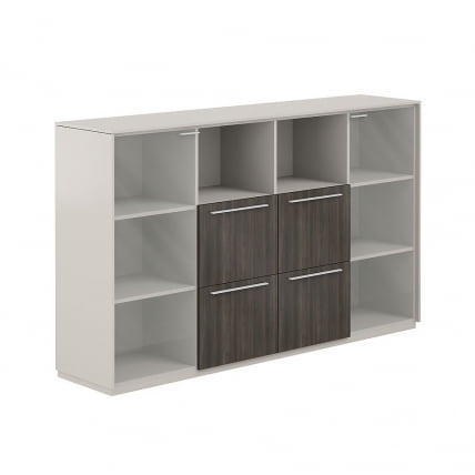 Шкаф средний с ящиками Atlas NZ-0306.GS.BT Серый камень Бренсон Трюфель_0