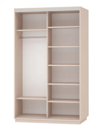 Шкаф-купе двухдверный Экспресс Дуо 1400х2400h Париж/Дуб молочный_1