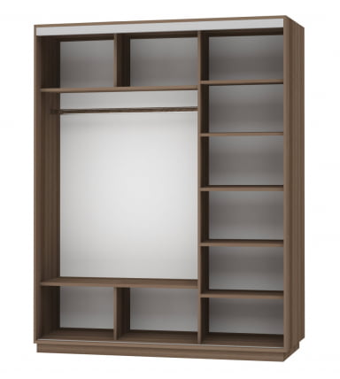 Шкаф-купе трехдверный Экспресс Трио Элемент 1800х2200h Ясень шимо тёмный_1