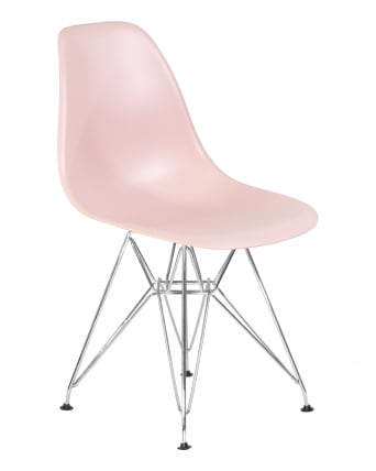 Стул обеденный DOBRIN DSR ножки хром Светло-розовый PK-02_1
