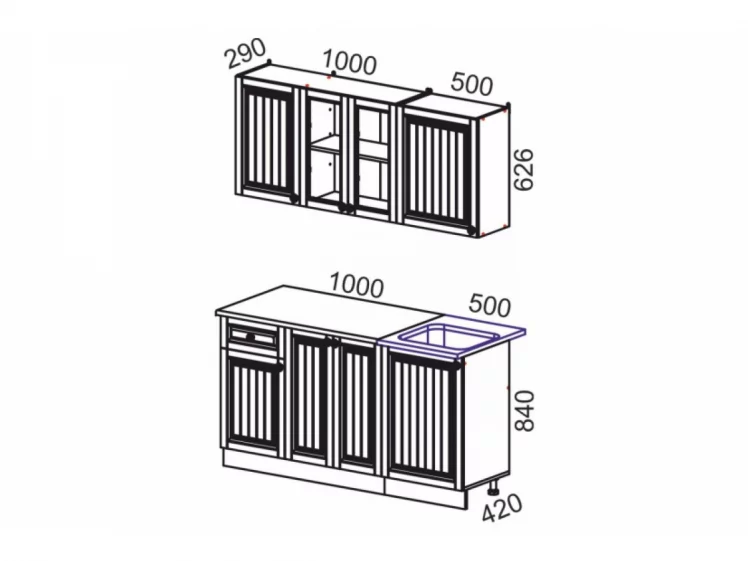 Кухня Хозяюшка 1,5 м Белый/Фисташка_1