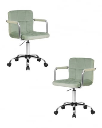 Офисное кресло для персонала DOBRIN TERRY (мятный велюр (MJ9-87)) 2 шт_0