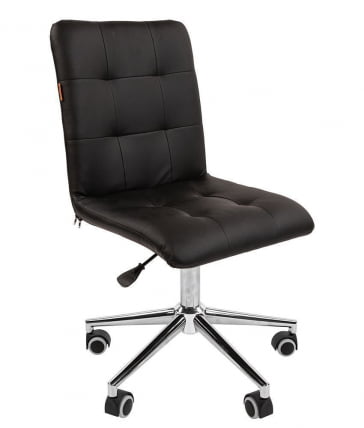 Кресло для оператора CHAIRMAN 030 chrome экокожа Черный_0