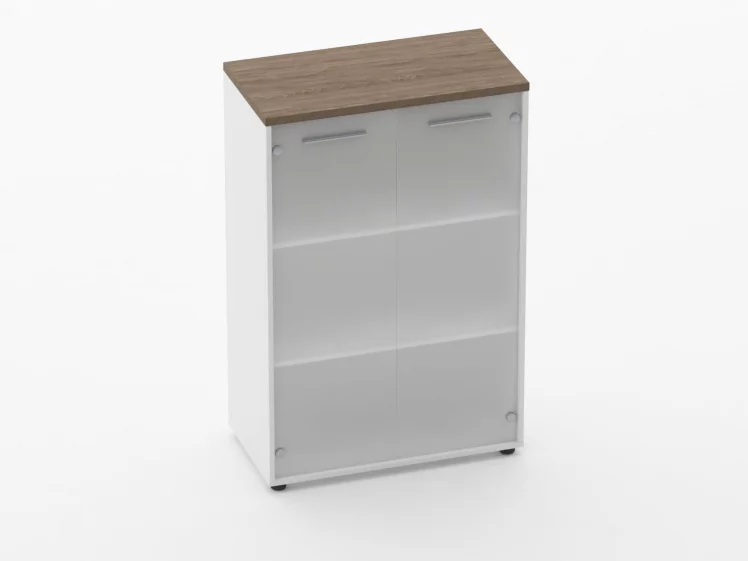 Шкаф 2 широкий 2 стеклянные двери Deka 10.12.161 Дуб Верцаска/Белый_0