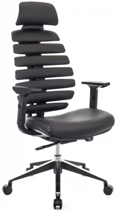 Эргономичное кресло Ergo Black кожа Черный_0