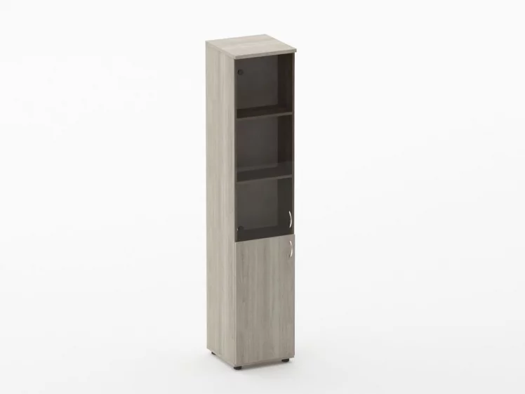 Шкаф высокий со стеклом Twin 16.16.13Л Дуб Сантана светлый_0