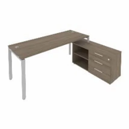 Рабочая станция на П-образном м/к с опорной тумбой правая Metal System Б.РС-СТС-2.5 Пр Вяз/Серый_0