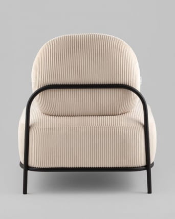 Кресло Стоун К велюр рельефный молочный_5