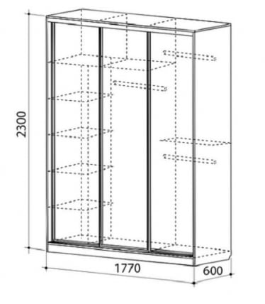 Шкаф-купе Бассо 5-600 Дуб млечный_3