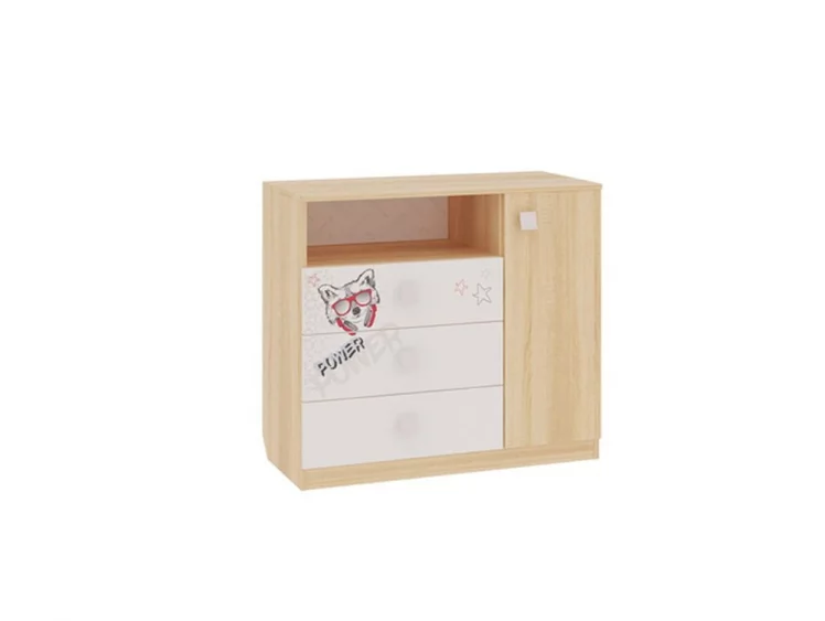 Комод Энерджи MDE-06 Дуб сонома Белый_0