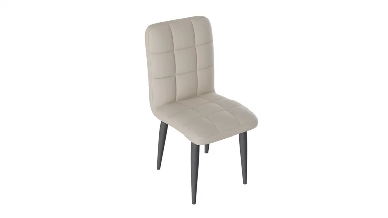 Стул Франк ДП 2-17 Графит Кожзам Бежевый_0