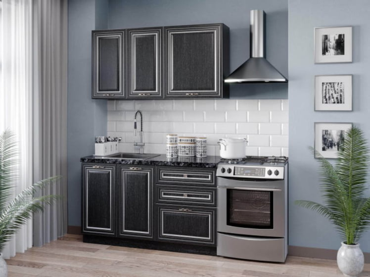 Тумба кухонная 800 с 3 ящиками ЛЮКС (4) Италия ЛД 275.936.000 Черный Дуб темный_3