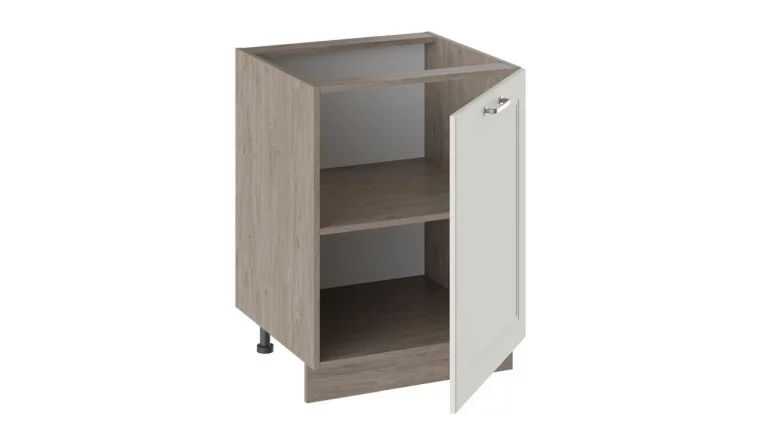 Шкаф напольный Одри Н_72-60_1ДР  Дуб Сонома трюфель/Бежевый шелк_1