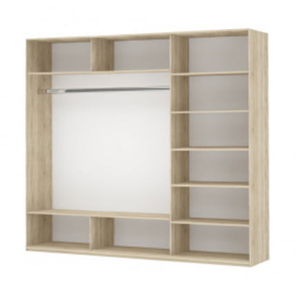 Шкаф-купе трехдверный Прайм 2100 Белое стекло/ДСП/Белое стекло Венге_1