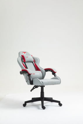 Кресло спортивное TopChairs Phantom ткань серо-красный_9