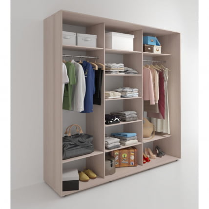 Шкаф-купе 3-х дверный Акцент-Лайт Д3 2400х600 Ясень шимо светлый_1